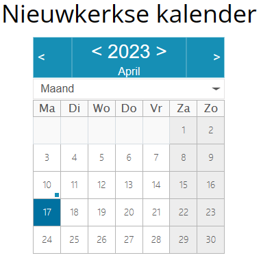 Nieuwkerkse kalender online